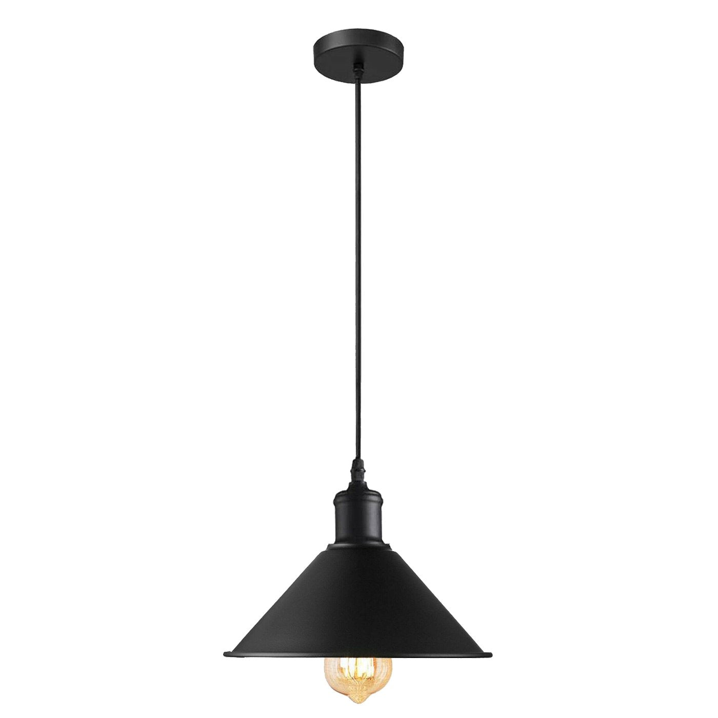 schwarze Kegel Pendelleuchte E27