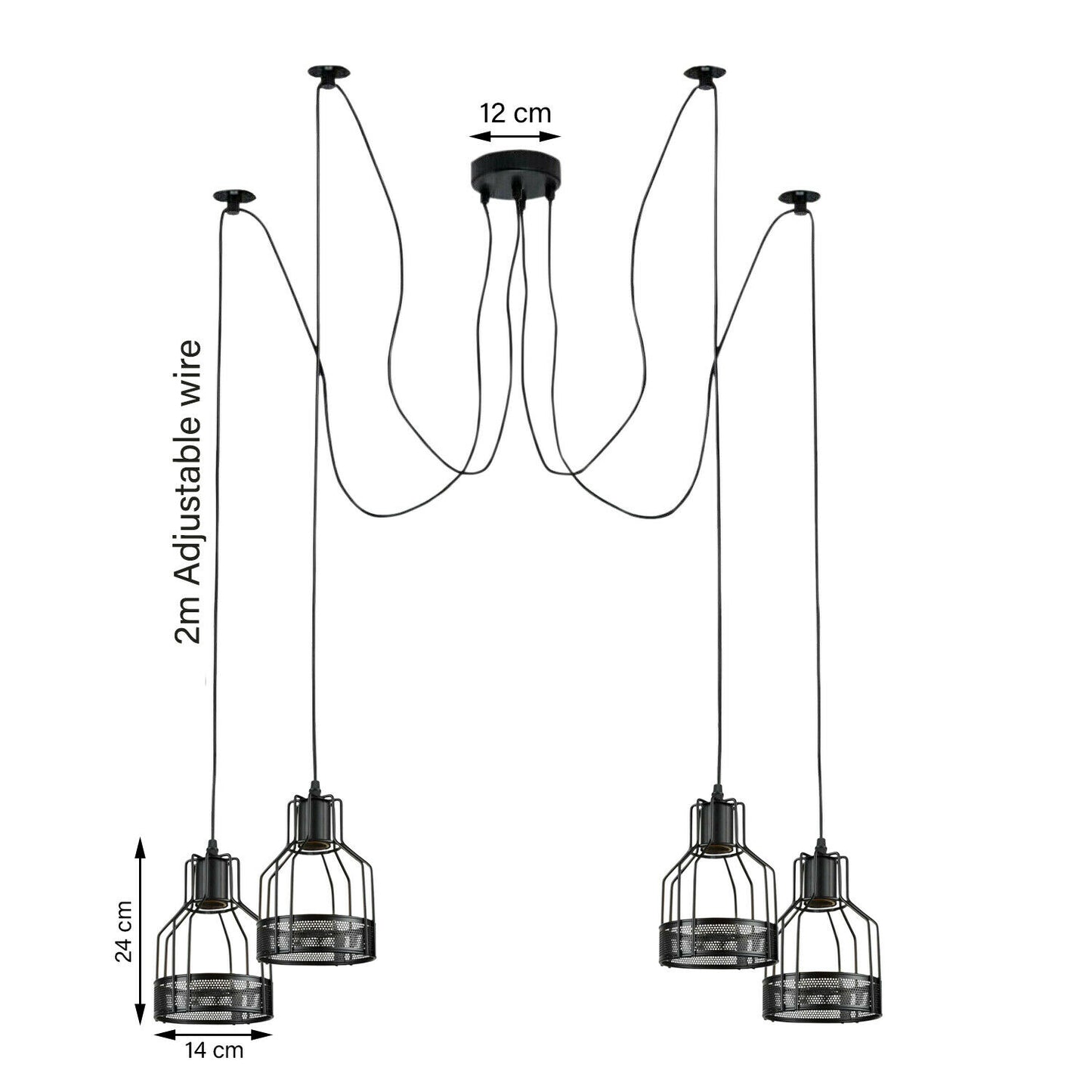 Spinnenlampe Pendelleuchte 2-flammig Schlafzimmer