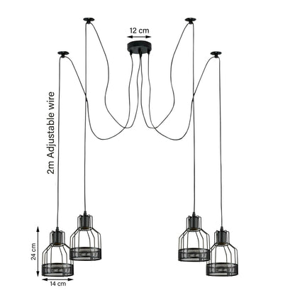 Spinnenlampe Pendelleuchte 2-flammig Schlafzimmer