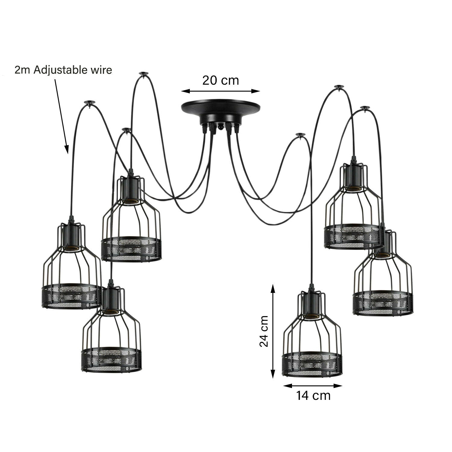 Spinnenlampe Pendelleuchte 2-flammig Schlafzimmer