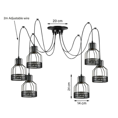 Spinnenlampe Pendelleuchte 2-flammig Schlafzimmer