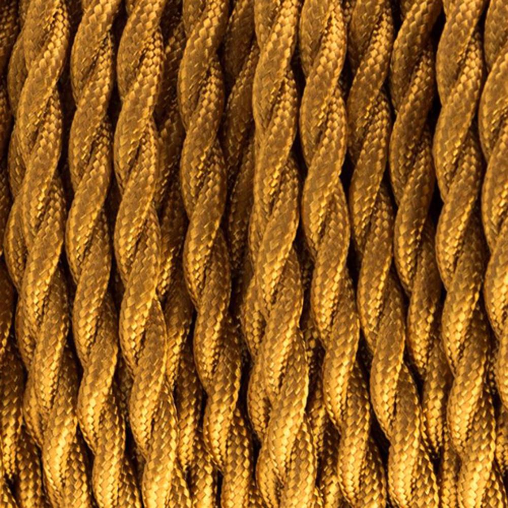 2 Core Twisted Gold Vintage Stoff Kabel Flex
