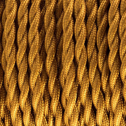 Textilkabel 2 Adrig Lampenkabel 0.75mm², Geflochten, Gold –