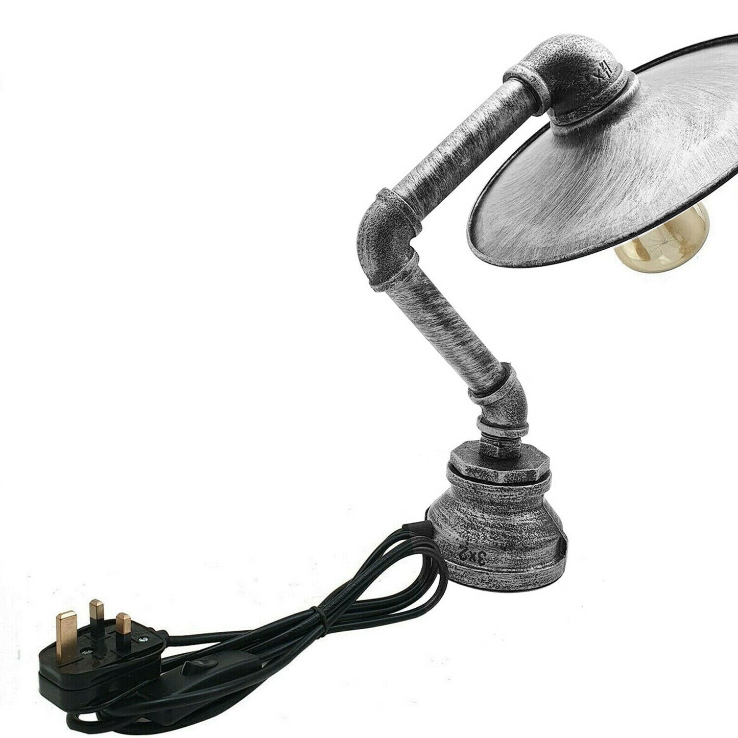 Moderne industrielle Retro-Stil-Stahlrohr-Schreibtisch-Tischlampe mit flachem Schirm LEDSone DE-4