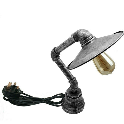 Moderne industrielle Retro-Stil-Stahlrohr-Schreibtisch-Tischlampe mit flachem Schirm LEDSone DE-5