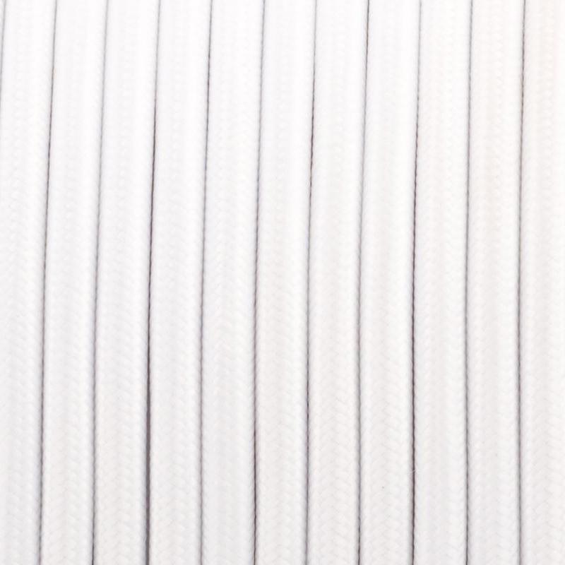 3-adriger runder Vintage geflochtener Stoff Weiß gefärbtes Kabel Flex 0,75 mm - Shop für LED-Leuchten - Transformatoren - Lampenschirme - Halter | LEDSone DE