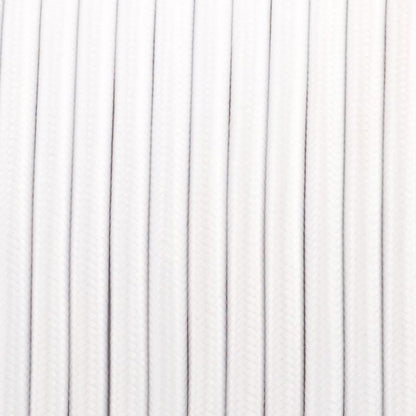 3-adriger runder Vintage geflochtener Stoff Weiß gefärbtes Kabel Flex 0,75 mm - Shop für LED-Leuchten - Transformatoren - Lampenschirme - Halter | LEDSone DE