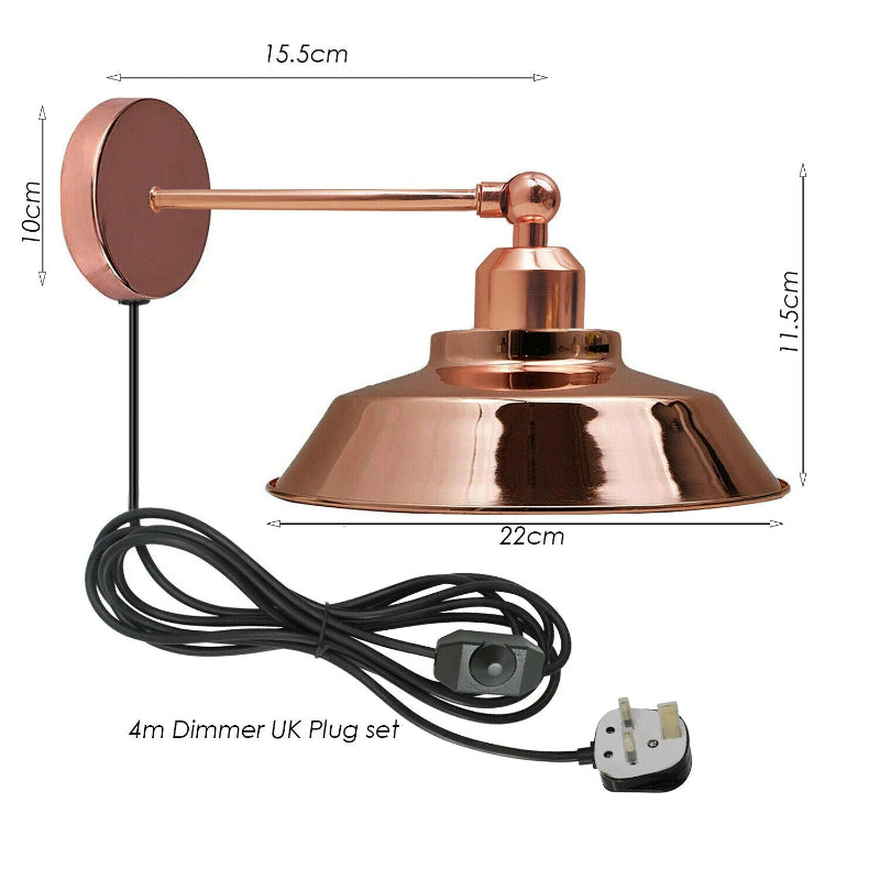 Vintage Wandlampe mit E27 Fassung für individuelle Lichtwahl