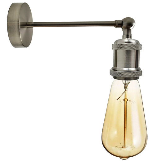 Industrielle Nickel satiniert Retro verstellbare Wandleuchten Vintage Style Wandleuchte Lampe Fitting Kit