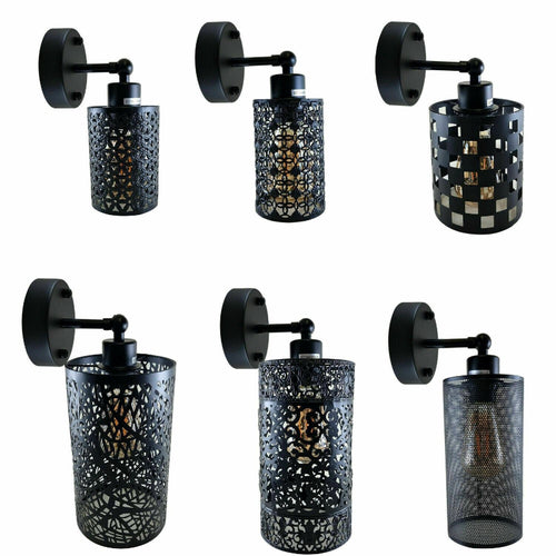 Stylische Wandlampe Vintage DrahtKäfig E27 Fassung~1558