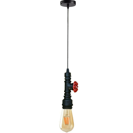 Pendelleuchte mit Wasserrohr und Ø17 cm Schirm im industriellen Design