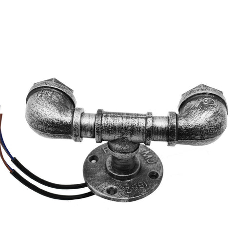 Vintage 2 Licht Wandlampe Steampunk LED Wandleuchten - Gebürstetes Silber