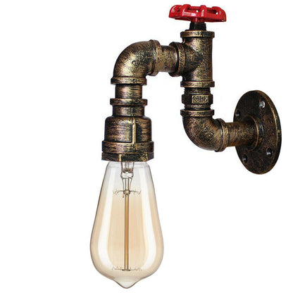 Metall Wasserpfeife Deckenleuchte Wandleuchte Vintage Industriell Rustikal Steampunk Lampe Leuchte Gebürstetes Messing LEDSone DE-2